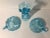 Mid-Century Modern Vintage Fostoria “Old” Blue Coin Glass Nappy Dishes & Vase Set- 3 Pieces For Sale - Image 3 of 13