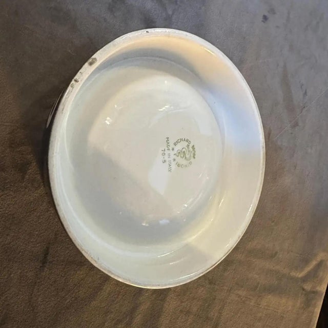 Art Deco 1930s Nikolay Diulgheroff for Ginori Art Deco Ceramic Ashtray for Cora Vermouth For Sale - Image 3 of 10