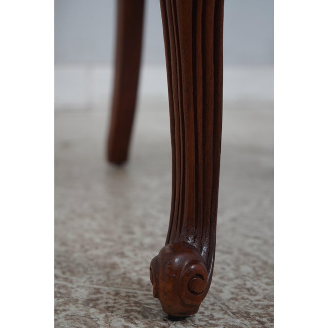 Hickory Chair Co Damask Upholstered Scrolled Leg Chair For Sale - Image 9 of 12