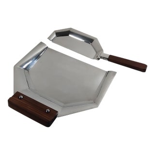 1930s Christofle-Alfenide Art Deco Crumb Collector Set For Sale