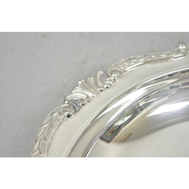 Metal Vintage Sheridan Victorian Silver Plated Shrimp Cocktail Serving Platter Tray For Sale - Image 7 of 15