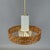 1960s Rattan and Frosted Glass Pendant attributed to Doria, Germany, 1960s For Sale - Image 5 of 17