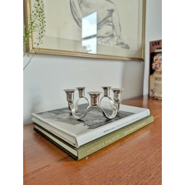 Silver Antique Georgian Silver Plated Circular Waveform Candleholder by Charles Wright For Sale - Image 8 of 12