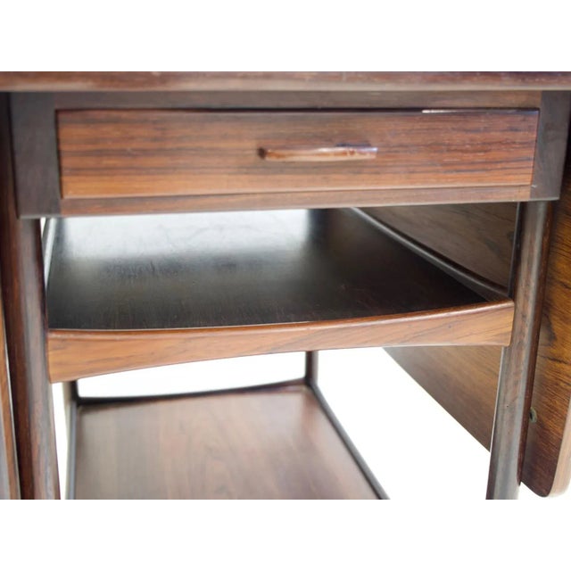 Metal Wooden Serving Table with Black Formica Top by Ludvig Pontoppidan, 1950s For Sale - Image 7 of 15