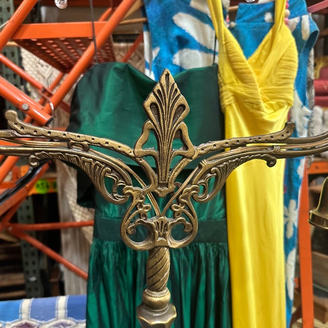 Victorian Vintage Brass Double Sided Floor Lamp For Sale - Image 3 of 8