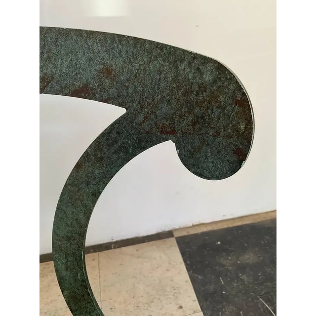 1990s Green Steel Patinated Klismos Chairs - A Pair For Sale - Image 12 of 13