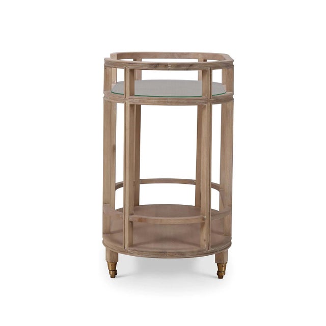 Wood Coastal Style Bar Cart in Light Wood For Sale - Image 7 of 9