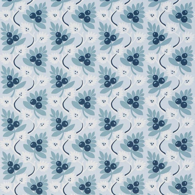 SAMPLE - Schumacher Custis Orchard Wallpaper In Sky For Sale