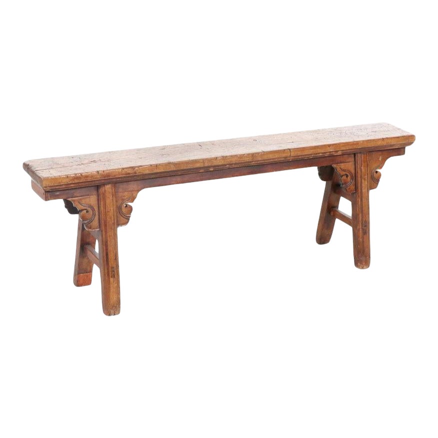 Antique Chinese Carved Provincial Bench Chairish