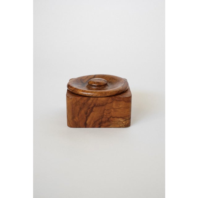 Mid-Century Modern Wooden Butter & Serving Box with Lid For Sale - Image 3 of 5