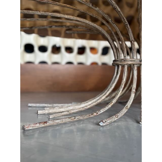 Vintage Rustic Metal & Smoked Glass Coffee Table For Sale In Los Angeles - Image 6 of 6
