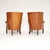 1920s Antique Leather Barrel Back Wing Armchairs, 1920s, Set of 2 For Sale - Image 5 of 8
