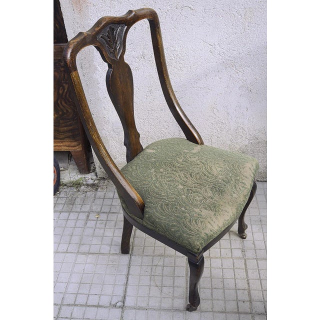 Oak Chairs with Arched Backrests, England, 1870s, Set of 4 For Sale - Image 5 of 9