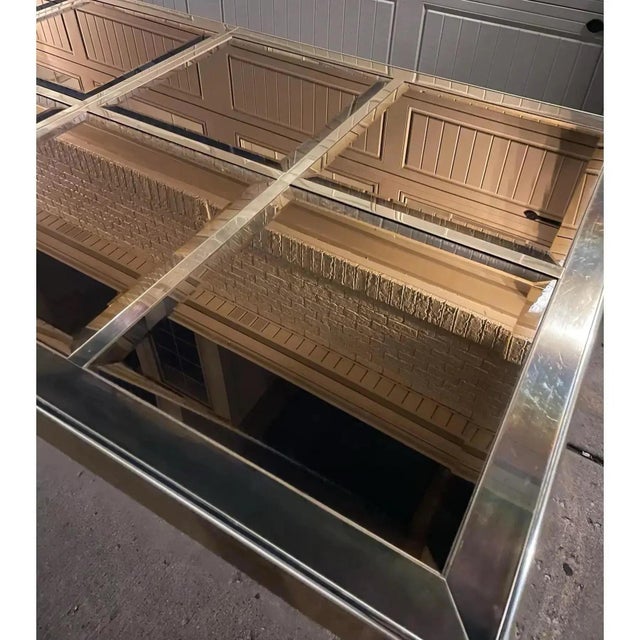 Brass Hollywood Regency Brass & Glass Dining Table by Mastercraft For Sale - Image 8 of 11