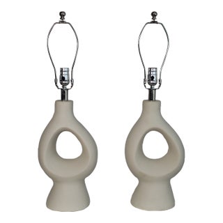 Mid 20th Century Jean Austruy Style Lamps - a Pair For Sale