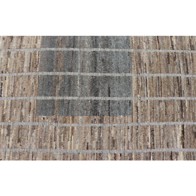 Earth-Toned Textural Elegance Modern Rug by Keivan Woven Arts 9'3 X 12'3 For Sale - Image 4 of 8