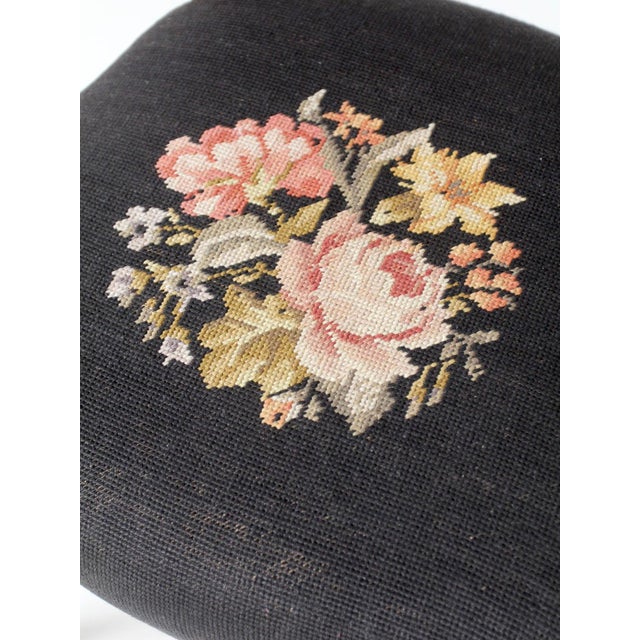 Antique Victorien Balloon Back Chair With Floral Needpoint Upholstery For Sale - Image 6 of 15