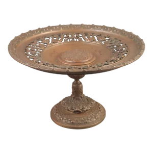 Late 19th Century Antique Neoclassical Ornate Bronze Tazza Compote Centerpiece Figural-Dragons-Lions