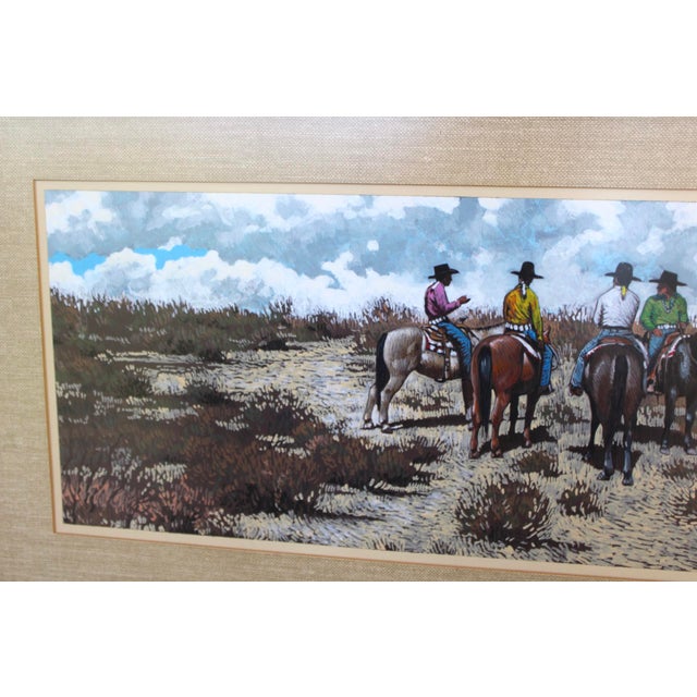 Paint l.b. Porter Original Western Painting, Signed, Cowboys Horses Texas Artist For Sale - Image 7 of 12