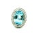 1920s Art Deco Platinum Aquamarine & Diamond Cocktail Ring, Size 6.25 For Sale - Image 11 of 13