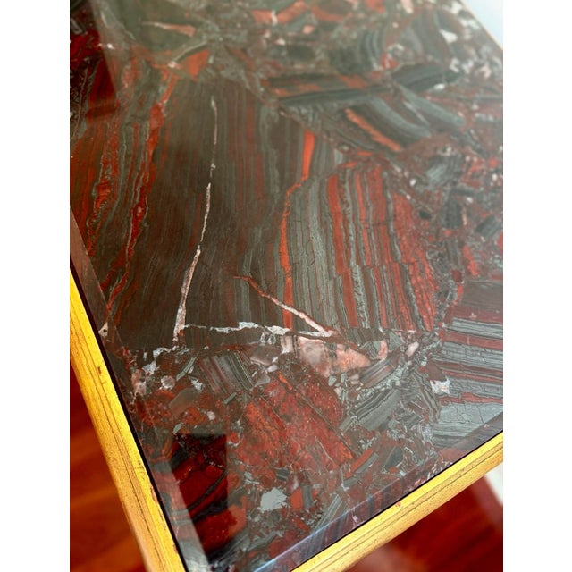 1990s 1990s Vintage Rococo Italian Ornate Bronze Wood Granite Console Accent Table For Sale - Image 5 of 9