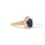 Metal 14k Yellow Gold 1.3ct Oval Deep Blue Sapphire & Diamond Star Cluster Ring Size 4 For Sale - Image 7 of 18