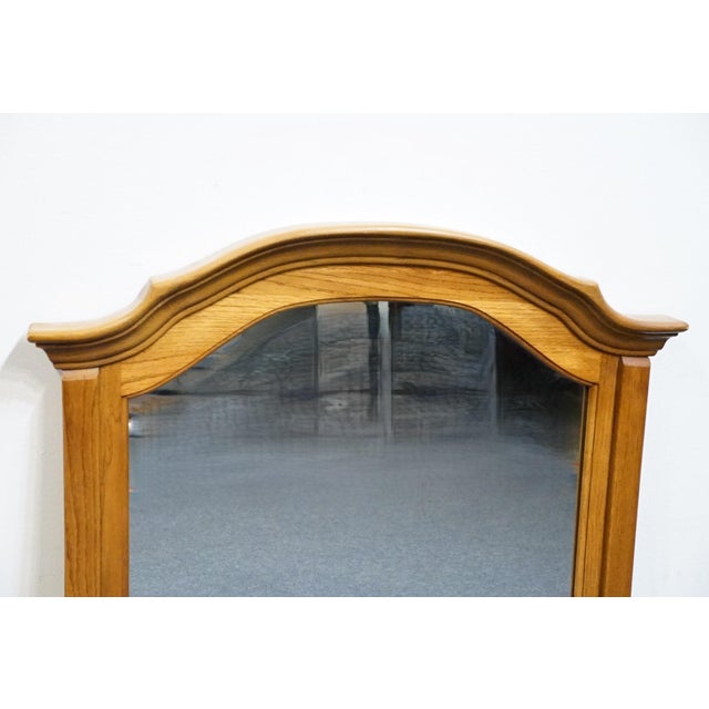 Broyhill Broyhill Furniture Solid Oak Early American Country Style 36" Arched Mirror 2283-241 For Sale - Image 4 of 7