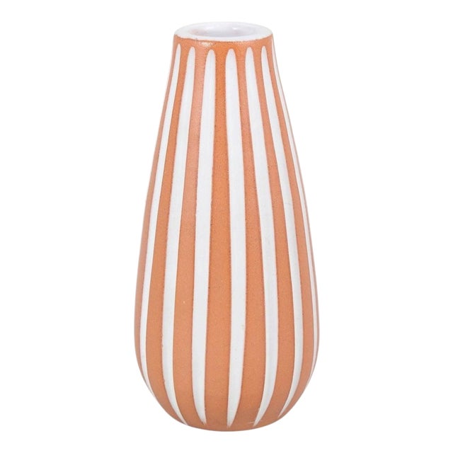 Vase in Glazed Earthenware with Vertical Stripes by Ingrid Atterberg for Upsala-Ekeby, 1960s For Sale