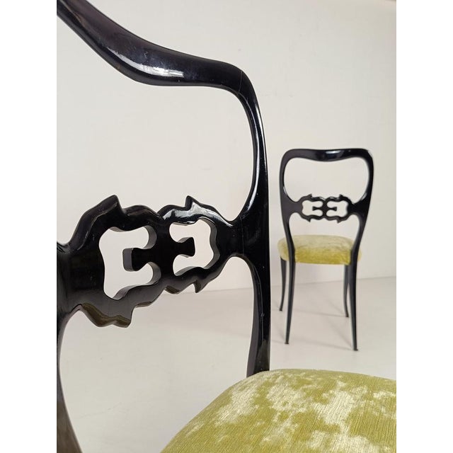 A truly unique set of chairs, made in Italy between the 50s and 60s but with a Chinese Chippendale style decoration. The...