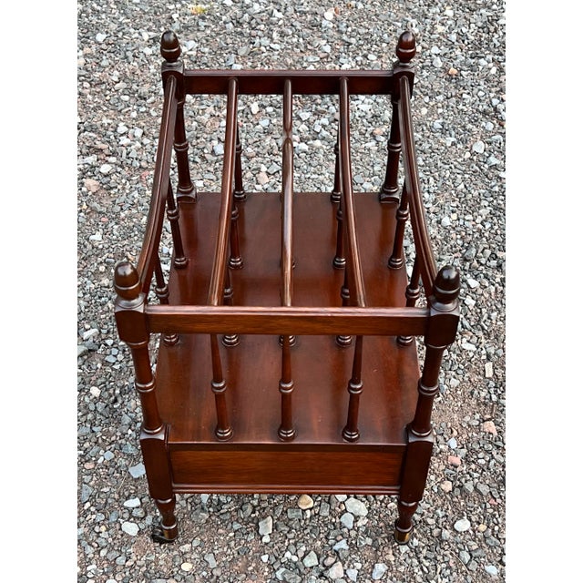 English Regency Style Mahogany Canterbury With Drawer For Sale - Image 4 of 9