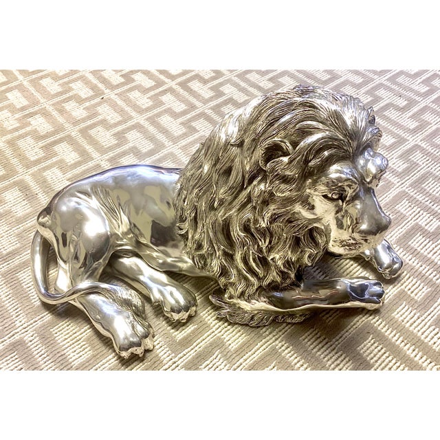 Italian Sterling Silver Lion Sculpture Chairish