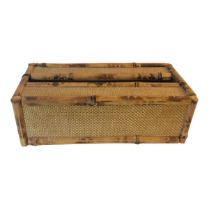 1970s Bamboo Rattan Tissue Box Cover