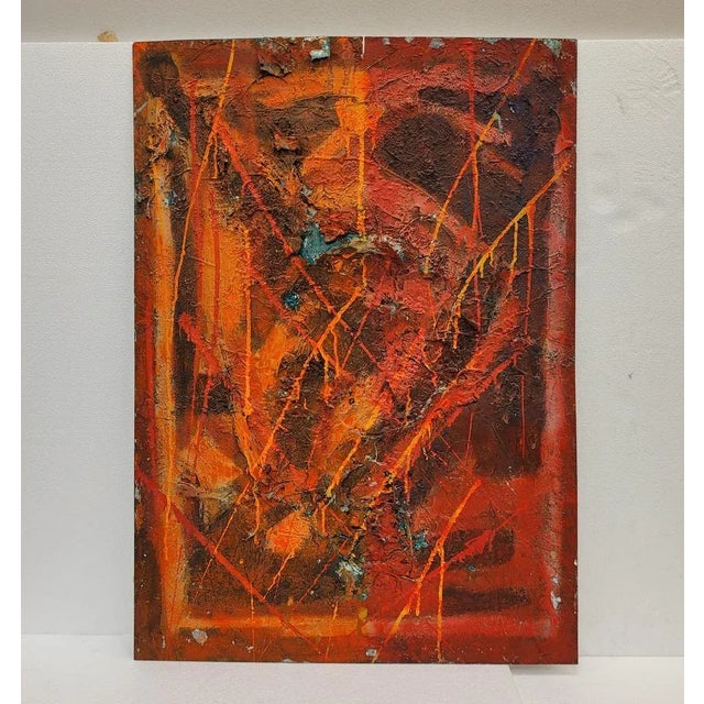 Wonderful work made in mixed media on a metal plate (with an original advertising poster on the back) by the Valladolid...