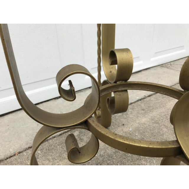 Mid 20th Century Vintage Cast Iron and Glass Side Table For Sale - Image 5 of 10