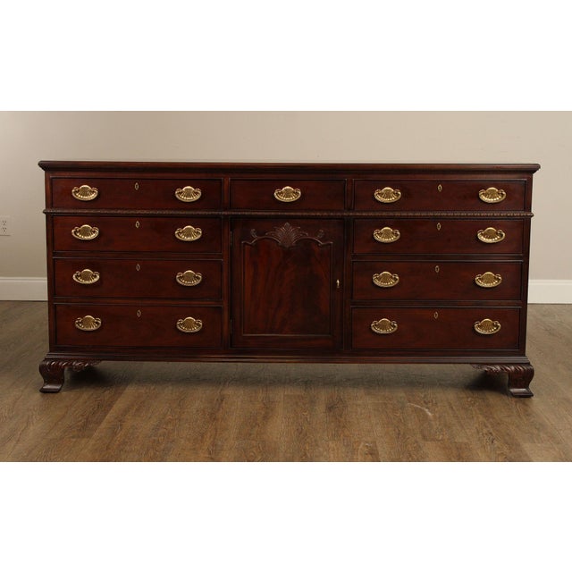 Henredon Chippendale Style Cherry Long Dresser For Sale - Image 11 of 12