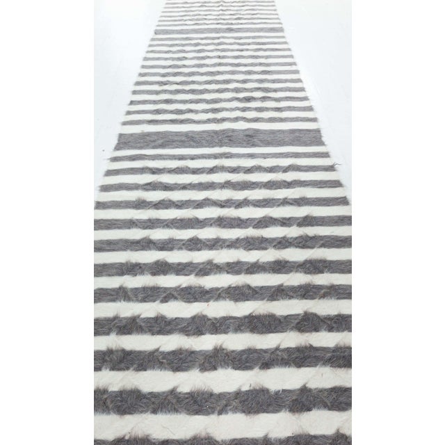 Gray Modern Turkish Goat Hair Runner by Doris Leslie Blau For Sale - Image 8 of 9