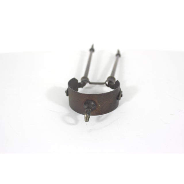 Antique Brass and Copper Tone Fire Tongs or Coal Tool For Sale - Image 9 of 12