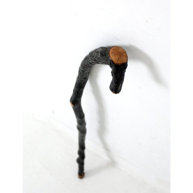 Vintage Rustic Wood Walking Stick For Sale - Image 4 of 9