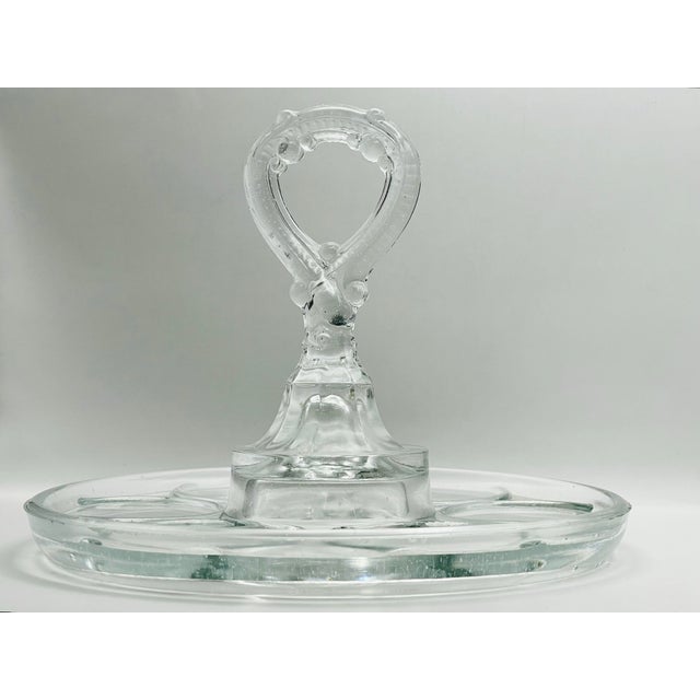 Vintage Pressed Glass Round Serving Tray For Sale - Image 9 of 9
