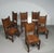 6 x Brutalist solid oak chairs mid century W 48 d 50 h 105 sh 50 sd 42 cm