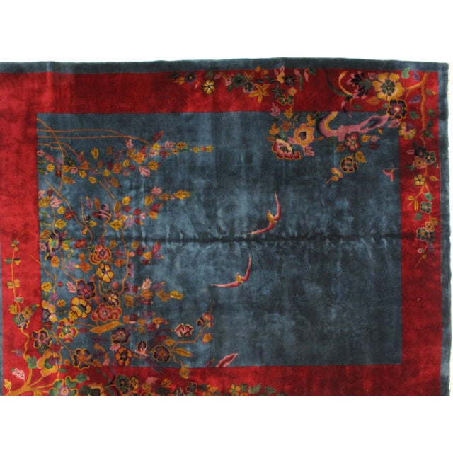 Art Deco Vintage Art Deco Chinese Rug - 8'9" X 11'4" For Sale - Image 3 of 4