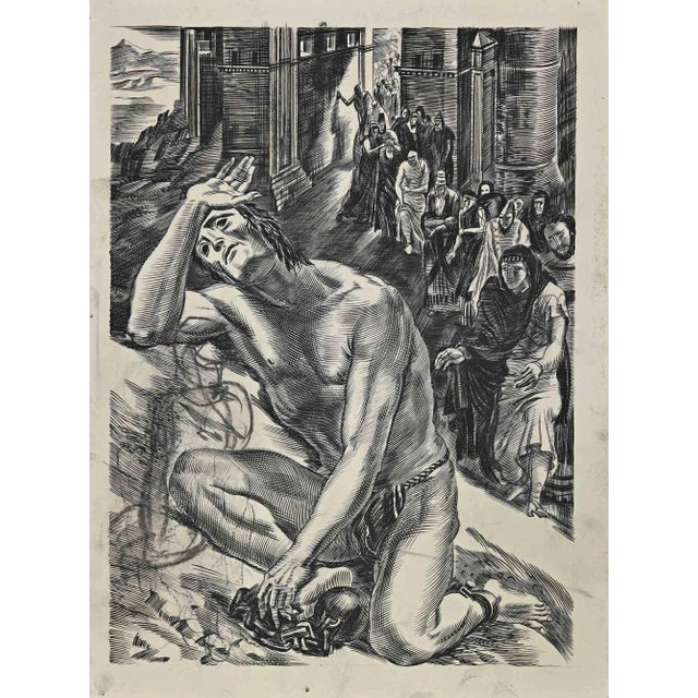 Faithful in Chains, Original Etching, Early 20th-Century For Sale