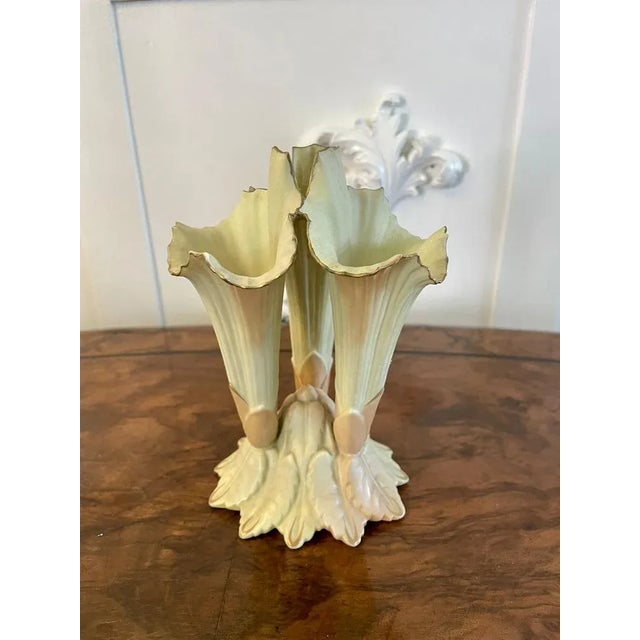 Ceramic Antique Porcelain Blush Ivory Spill Vases from Locke & Co., Set of 2 For Sale - Image 7 of 11