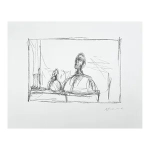Alberto Giacometti - Bust Sketch Modernist Lithograph on Heavy Art Paper