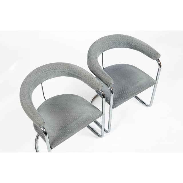 Gray Set of 6 Mid-Century Modern Ss33 Chrome Dining Chairs by Anton Lorenz for Thonet, 1970s For Sale - Image 8 of 18