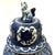 Mid 20th century Delft ceramic ginger jar = Royal Sphinx Delft by Boch Holland. Ridged body decorated with a Chinoiserie...