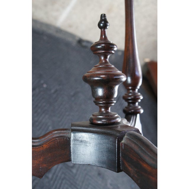 Late 19th Century Antique Walnut Gothic Revival Scalloped Parlor Pedestal Center Table Stand For Sale - Image 5 of 10