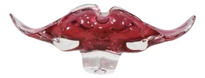 Mid Century Art Glass Bowl Made in Czechoslovokia by Hospodka for Chribska Glassworks, Circa 1960's