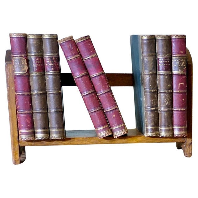 Gold Vintage Book Trough in Oak, 1930 For Sale - Image 8 of 8