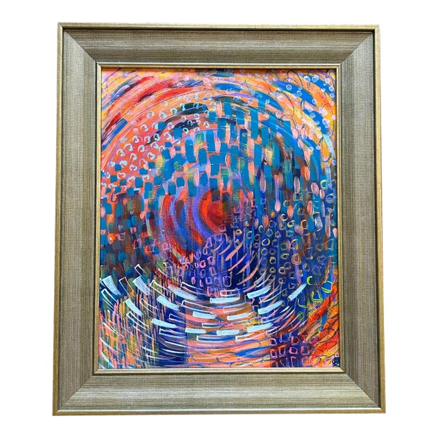 2021 "Processing" Modern Abstract Acrylic Painting on Canvas, Framed For Sale